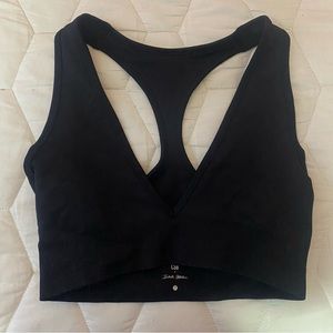 Crop Shop Boutique Black V-neck Sports Bra